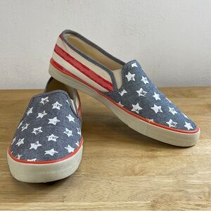 American Eagle American Flag Red White Blue Slip On Sneakers Size 11